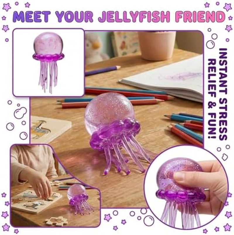 Nee Doh Jellyfish Squeeze Toys, Drop Malt Sugar Balls Relieve Stress, Sensory Toy with a Super Solid Squish for Adult, Squishy Ultra Squishy and Moldable Slow Rise (#Purple)