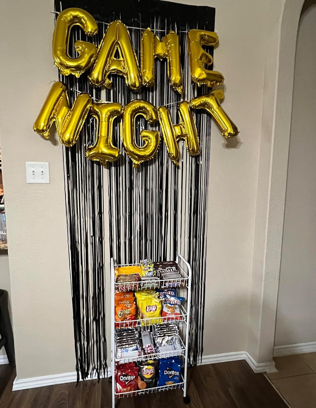 Game Night Balloon Banner,Party Backdrop Photography for Game on Birthday Party Decor Sleepover Slumber Prom Gaming Party Cake Table Decor