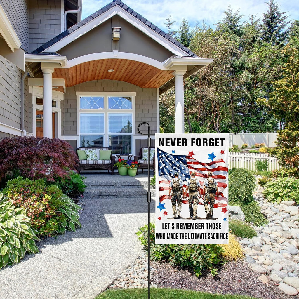 Memorial Day Flag Never Forget 911 Garden Flags Veteran Day Commemoration Day Outdoor Garden Decorative 12 X 18Inch