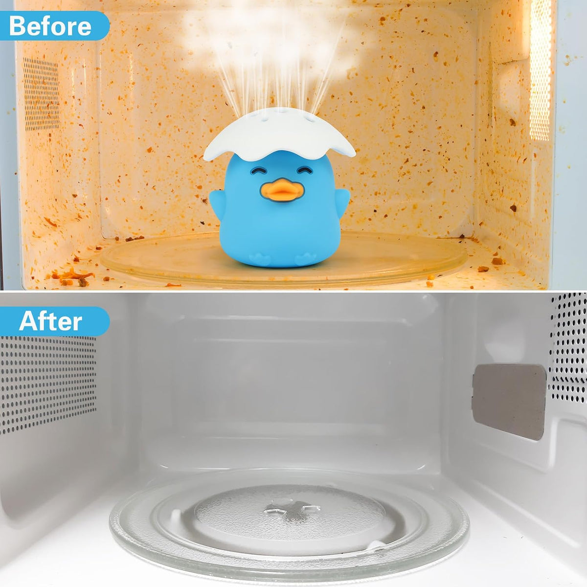 Microwave Steam Cleaner, Duck Microwave Cleaner for Inside, Blue | Just Add Vinegar and Water, Cut Cleaning Time by Half, Kitchen Gifts Accessories Gadgets