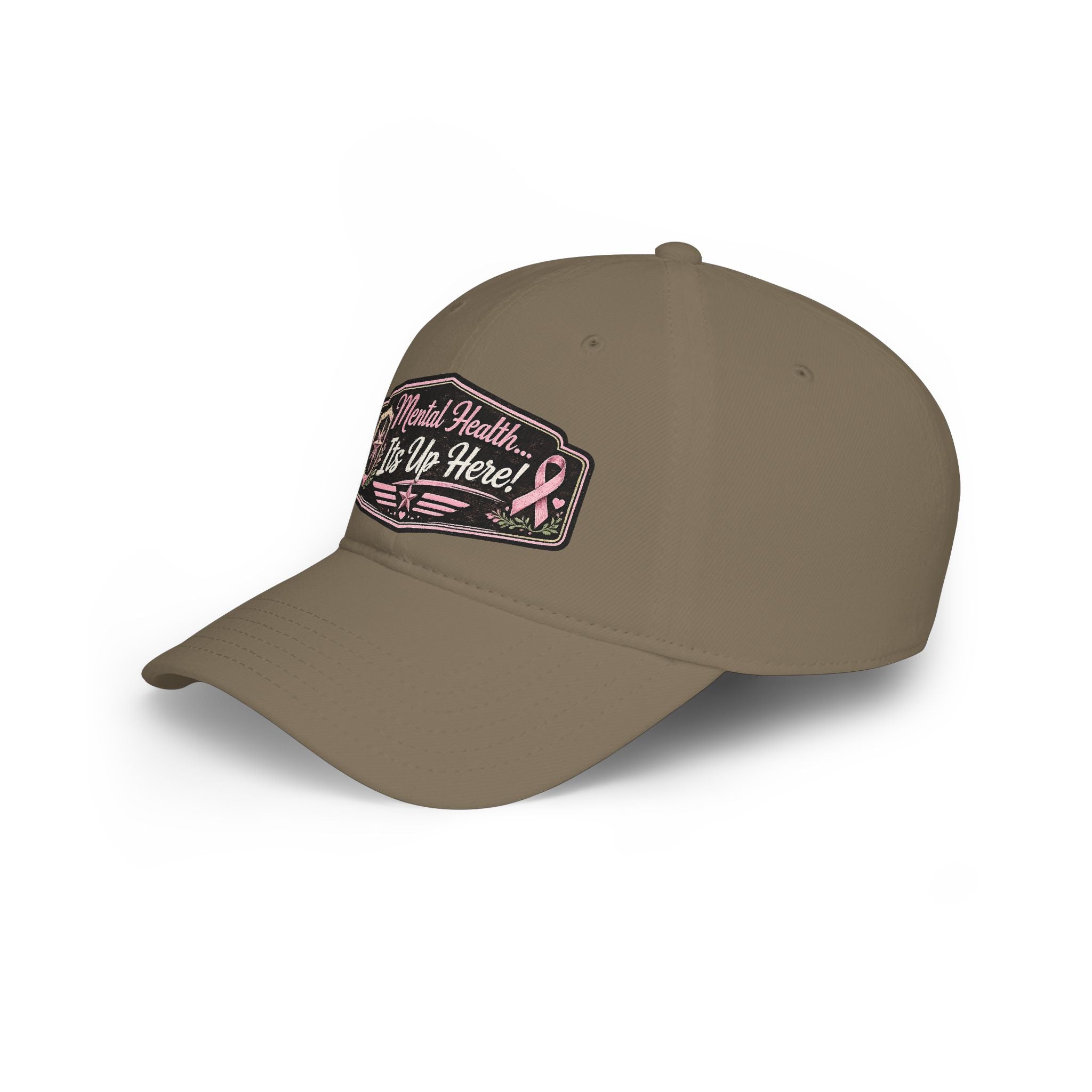 Mental Health It's Up Here Cap — Pink Ribbon Awareness Baseball Hat