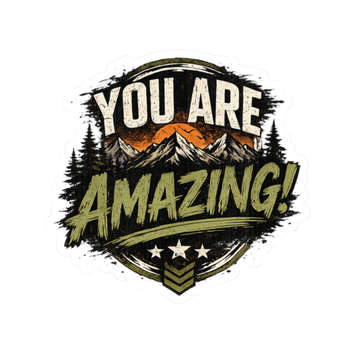You Are Amazing! Mountain Adventure Kiss-Cut Sticker