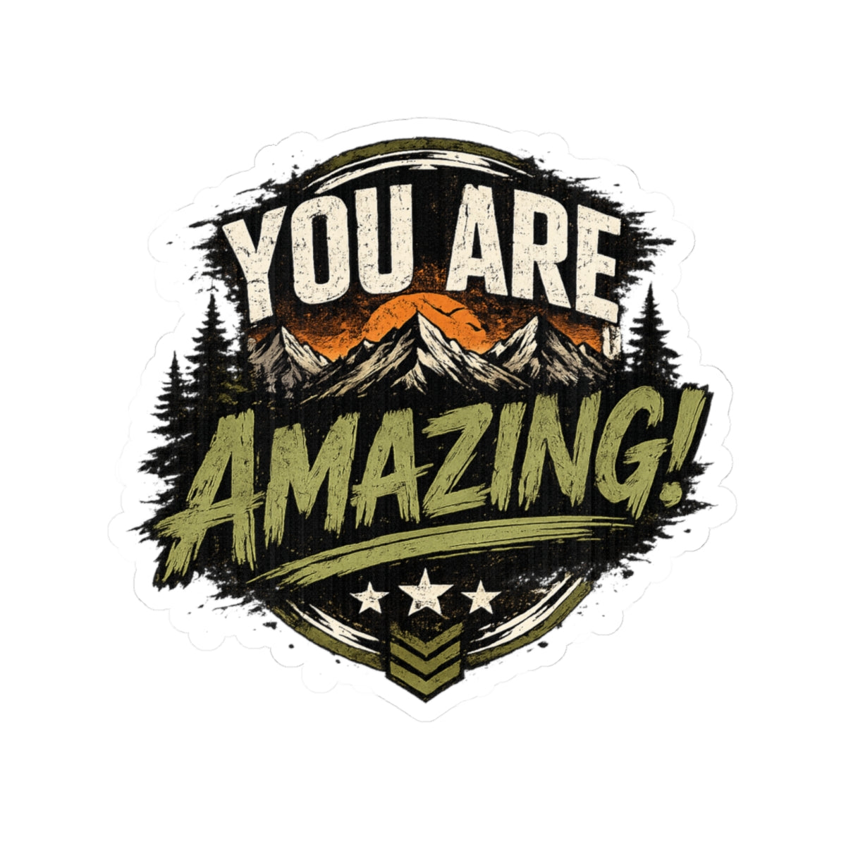 You Are Amazing! Mountain Adventure Kiss-Cut Sticker