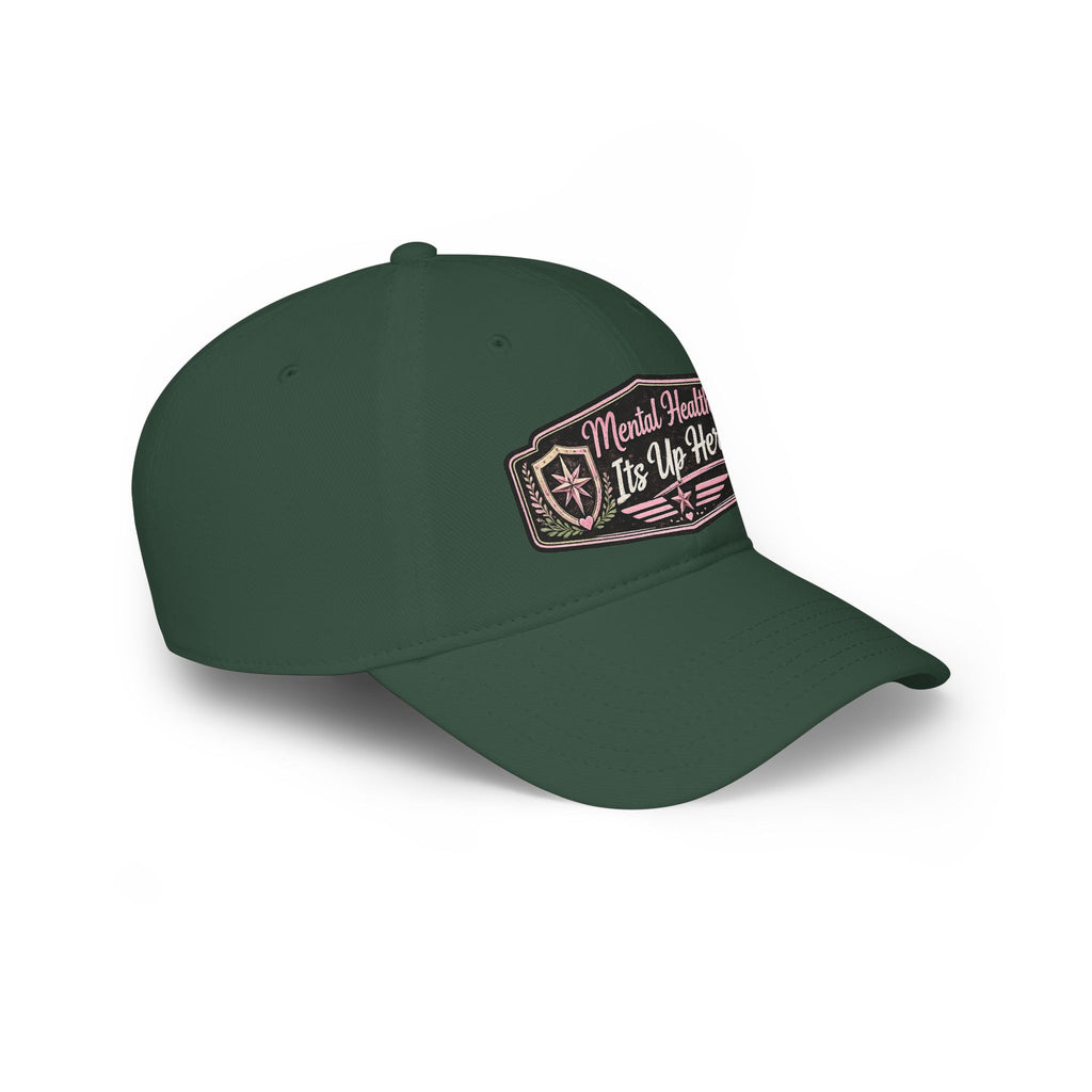 Mental Health It's Up Here Cap — Pink Ribbon Awareness Baseball Hat