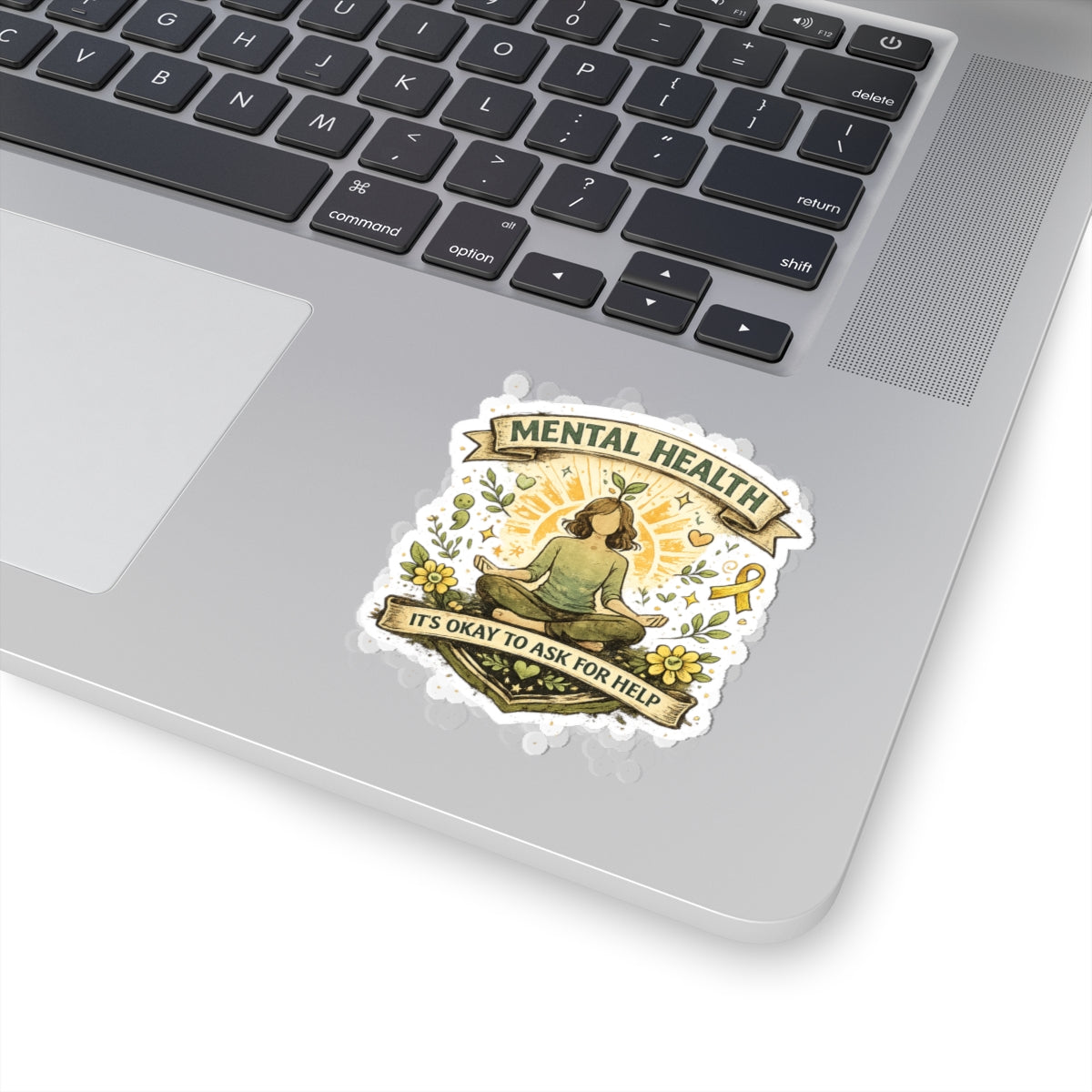Mental Health Sticker — "It's Okay to Ask for Help" Awareness Kiss-Cut Sticker