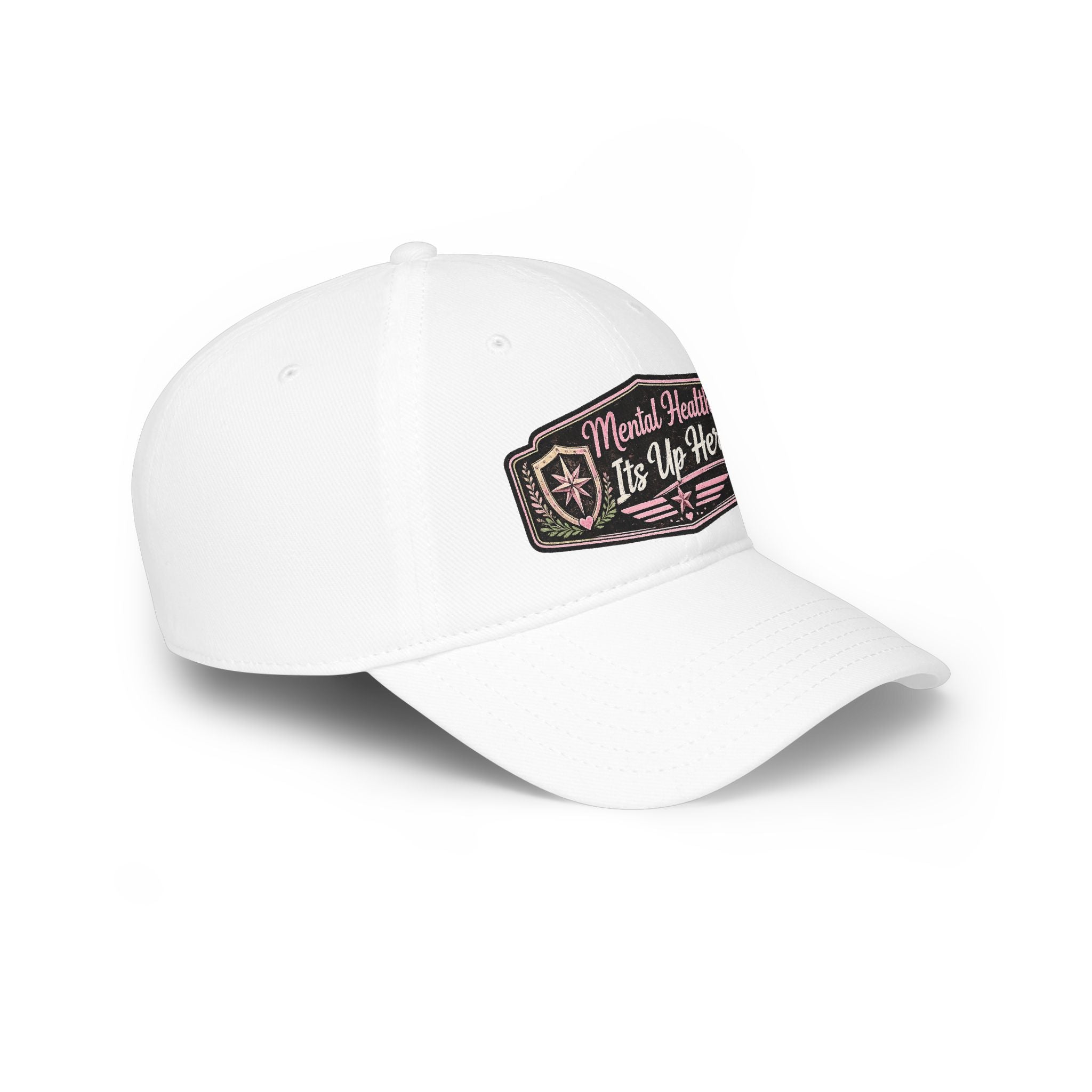 Mental Health It's Up Here Cap — Pink Ribbon Awareness Baseball Hat