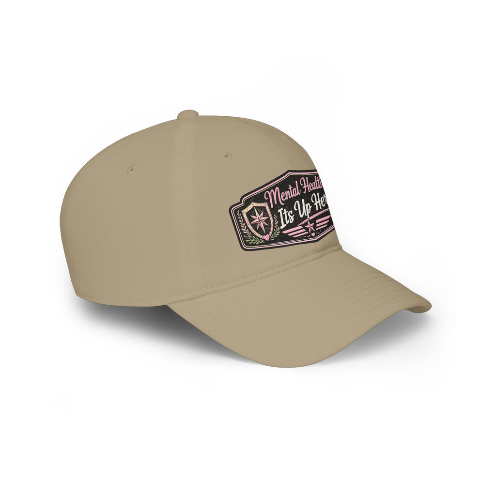 Mental Health It's Up Here Cap — Pink Ribbon Awareness Baseball Hat
