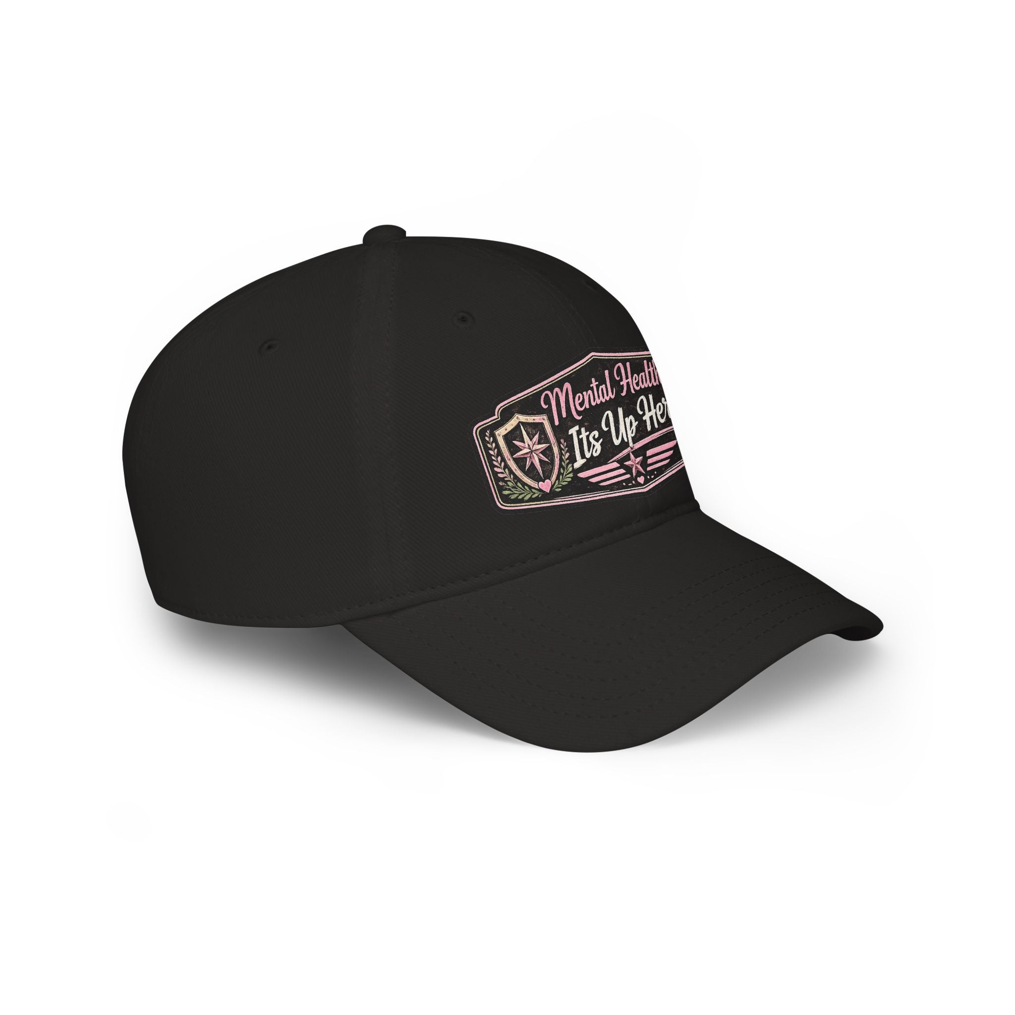 Mental Health It's Up Here Cap — Pink Ribbon Awareness Baseball Hat