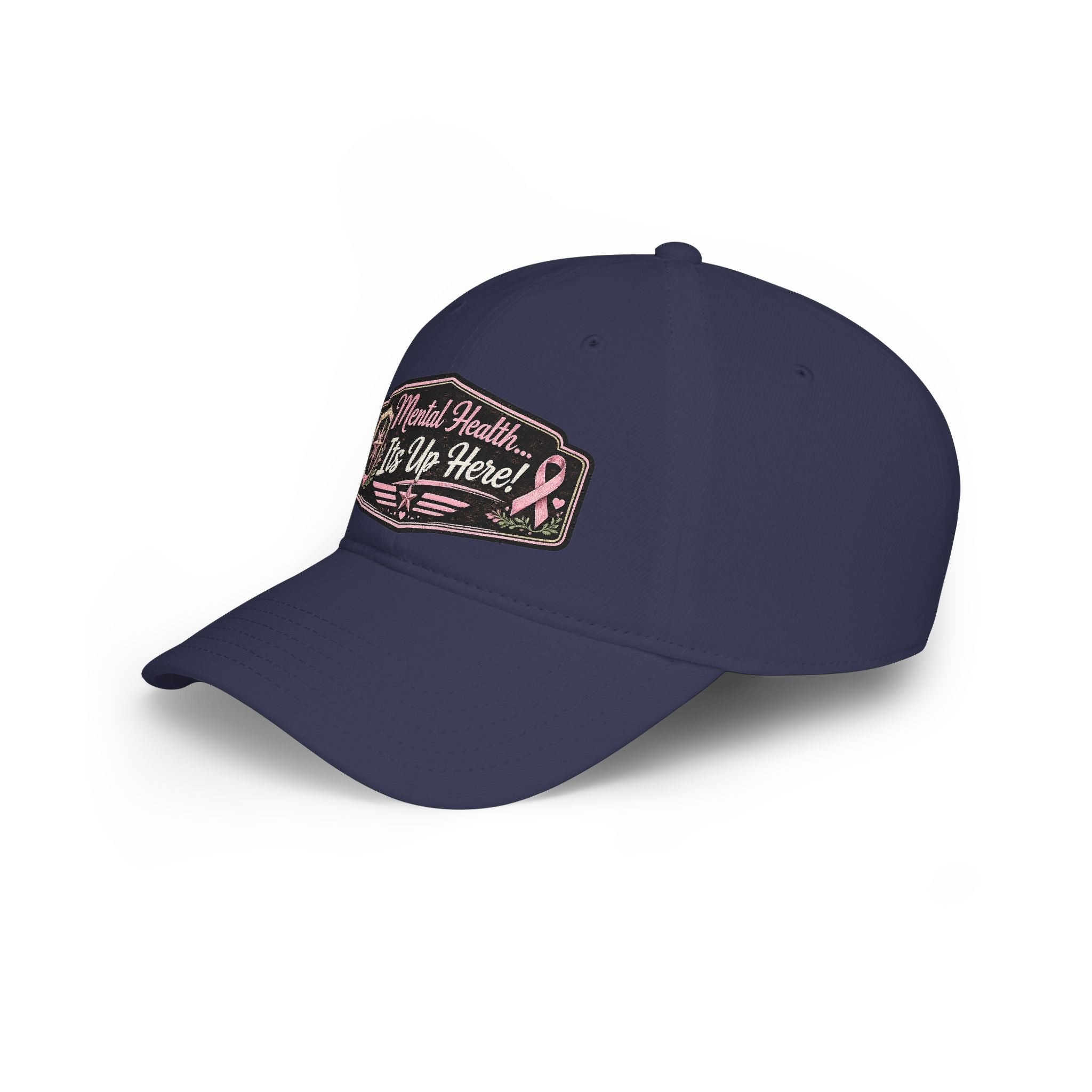 Mental Health It's Up Here Cap — Pink Ribbon Awareness Baseball Hat