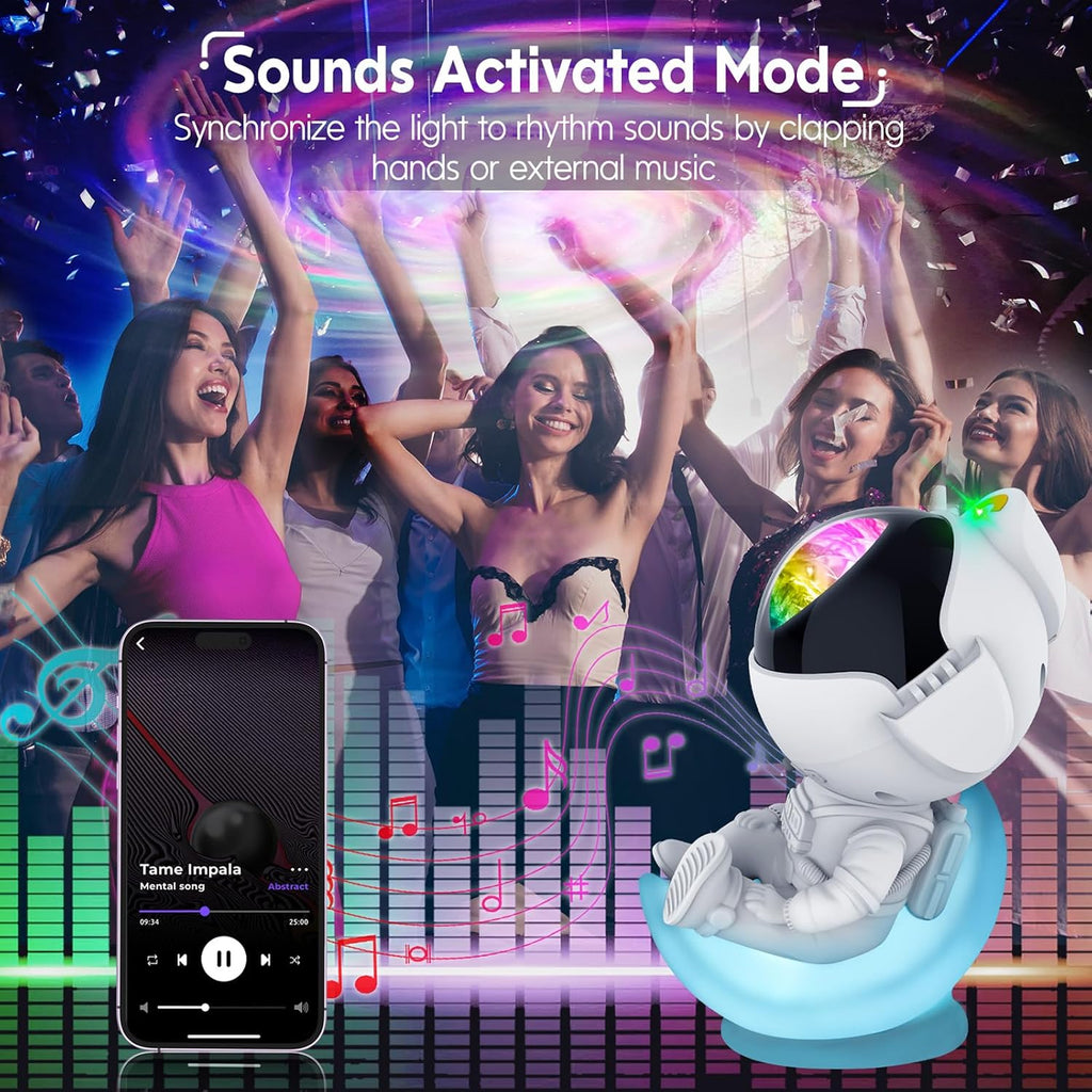 Astronaut Galaxy Star Projector, Night Light Projector for Kids | 33 Lighting Effects, Sound Activated, Remote Control, Auto-Off Timer, Room Decor Aesthetic, Gifts for Kids Adults Christmas