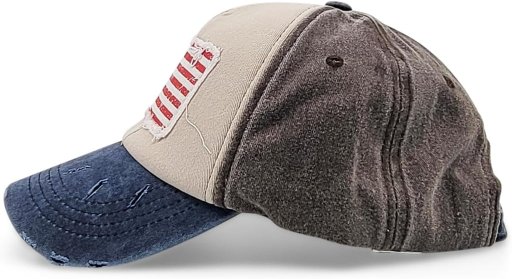Vintage Distressed USA Hat - Mens Baseball Cap with American Flag, Perfect Veteran Ballcap, American Flag Baseball Cap