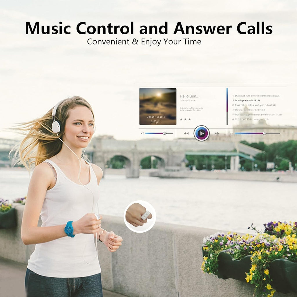 Tiktok Remote Control for Tiktok, Bluetooth Page Turner for Ipad/Kindle App/Iphone/Android, Tiktok Scrolling Ring (White)