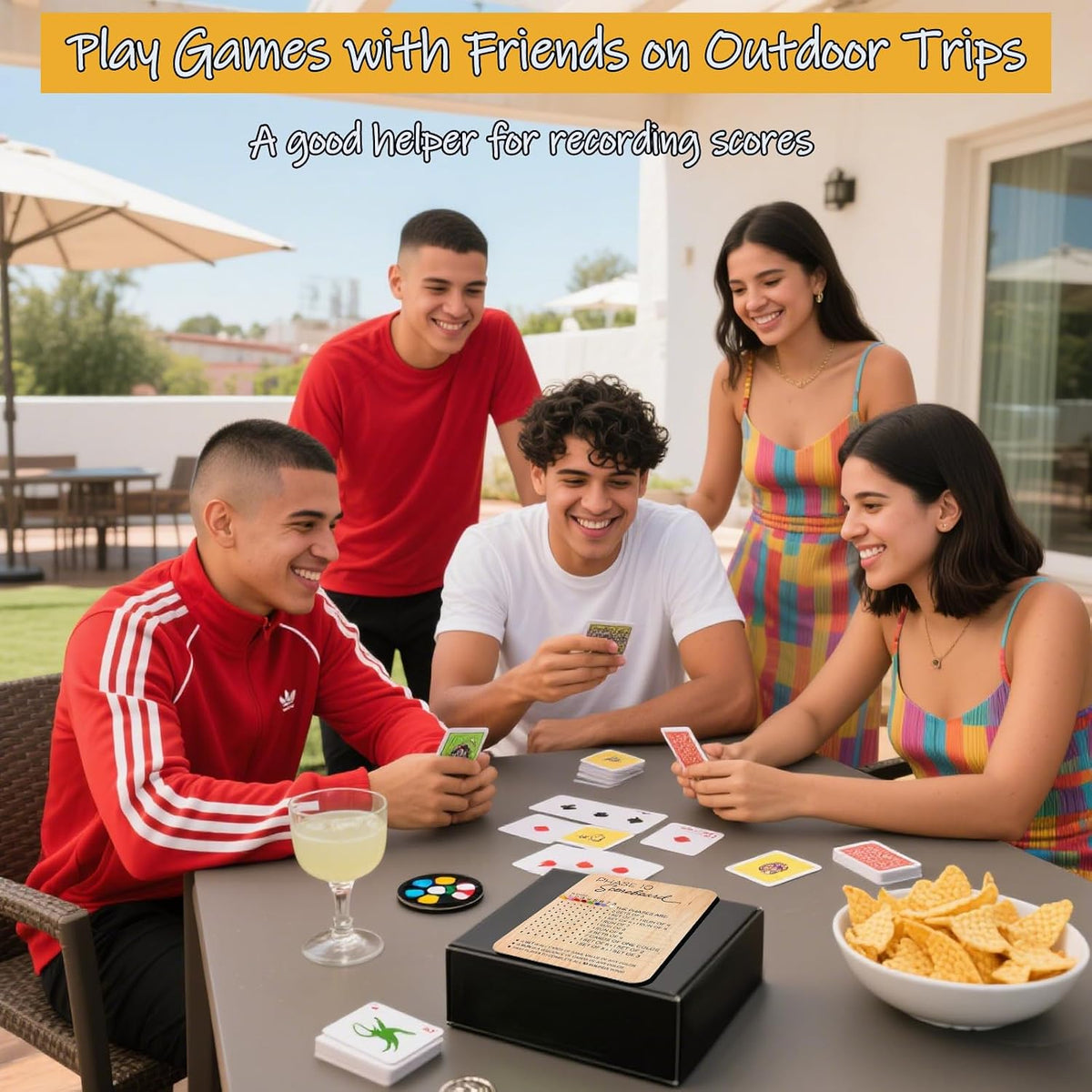 Wooden Phase 10 Score Board with Portable Bag - Phase 10 Card Game with 8 Color Peg, Reusable Travel Score Tracking Board for Family Game Night, Camping or Party – Game Night Accessory for Adults