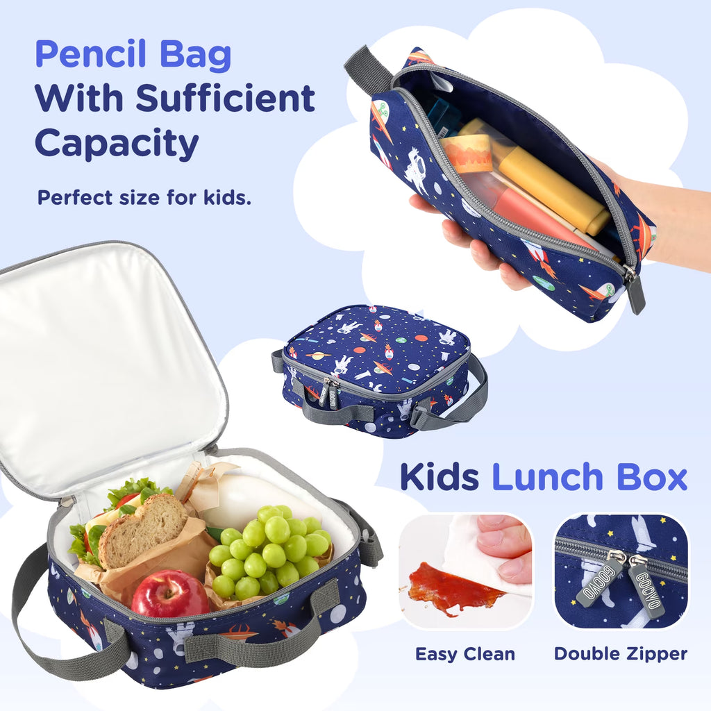 Kids Backpack for Boys, Space Waterproof Toddler Bookbag for Kids School Backpacks