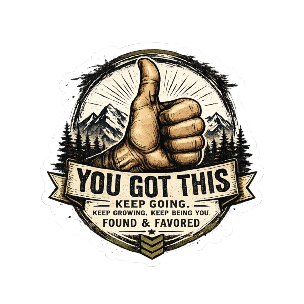 You Got This Thumbs-Up Sticker — Motivational Kiss-Cut Vinyl Decal for Laptops, Water Bottles & Journals