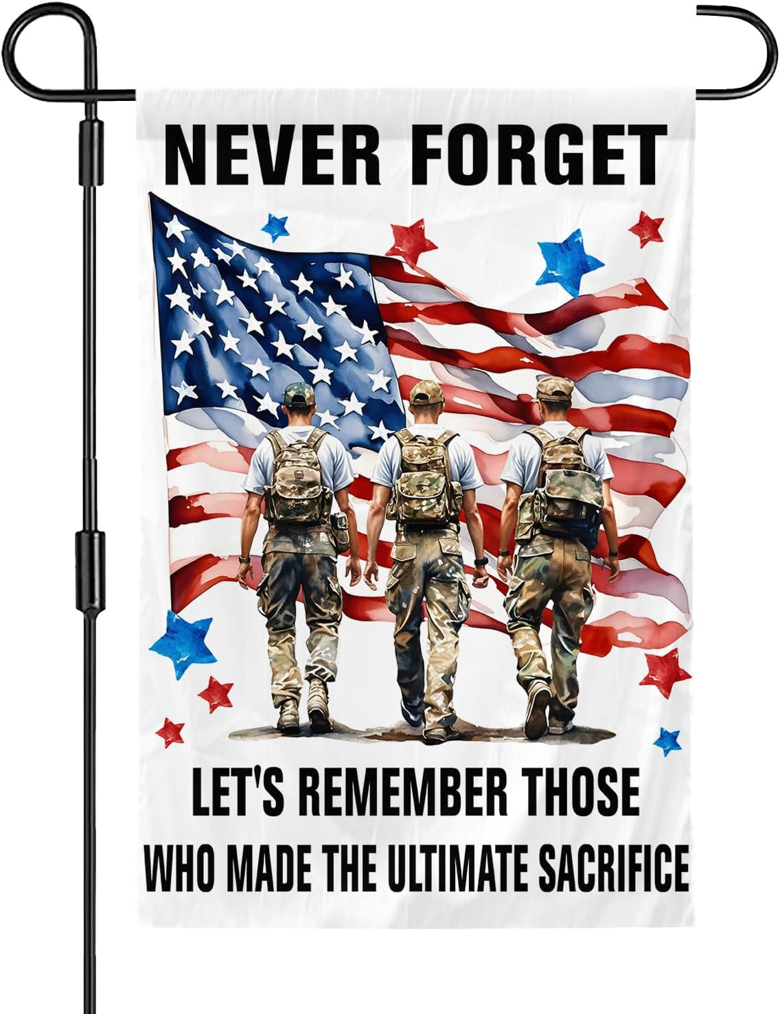 Memorial Day Flag Never Forget 911 Garden Flags Veteran Day Commemoration Day Outdoor Garden Decorative 12 X 18Inch
