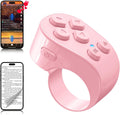 Tiktok Scrolling Ring Remote Control, Page Turner for Ipad Iphone Tablets | Wireless Camera Remote, Bluetooth Scrolling Ring for Tiktok Youtube Instagram Ios Android, Ergonomic Flexible Ring (Pink)
