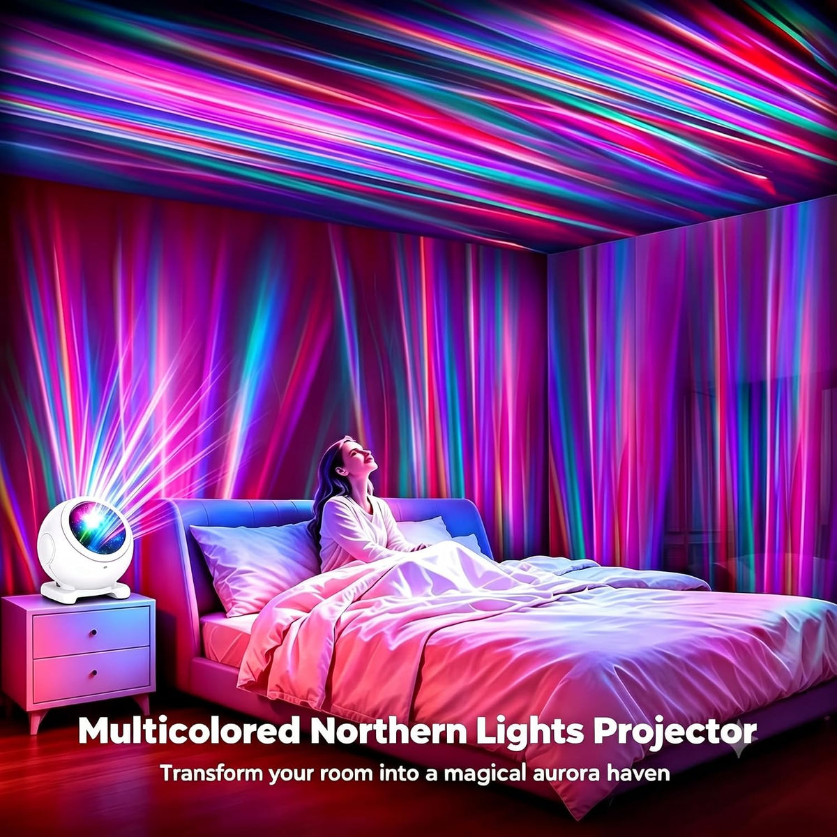 Galaxy Projector Night Light, Northern Lights Projector, Ambient Lighting | Room Decor, Led Lights for Bedroom, Remote Aurora Projector, Gifts for Women Teen Girls Party Birthday Christmas
