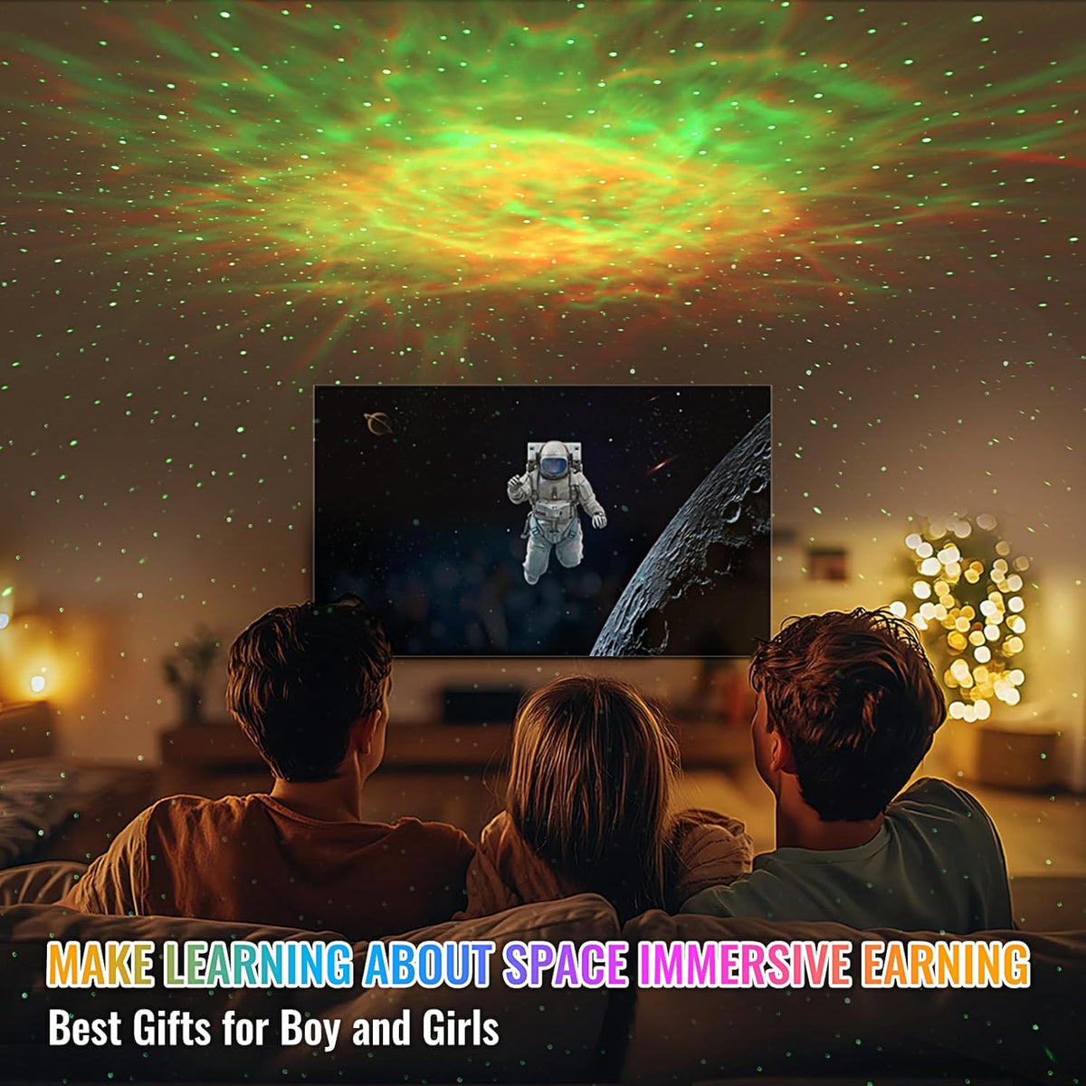 Astronaut Galaxy Projector, 3 in 1 Star Projector with Remote and Timer, 33 Light Effects, 3.5 Inch Moon Lamp LED Night Light for Kids Room, Home Decor, Gifts for Girls Boys Kids Teens Birthdays