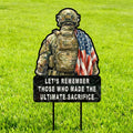 Memorial Day Decorations Outdoor - Metal Veteran Yard Sign Patriotic 4Th of July Memorial Yard Stakes for Home Decor 29.3×11.4 Inch