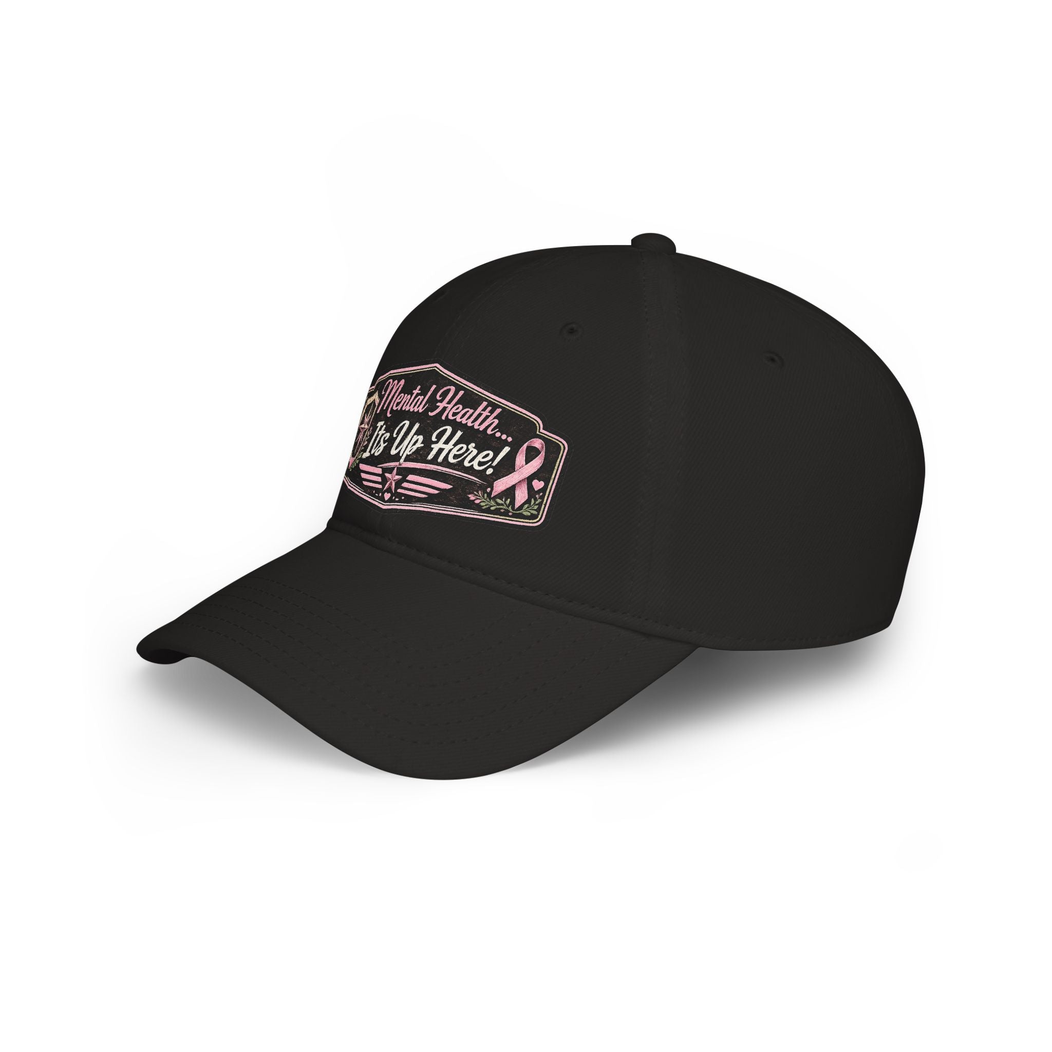 Mental Health It's Up Here Cap — Pink Ribbon Awareness Baseball Hat