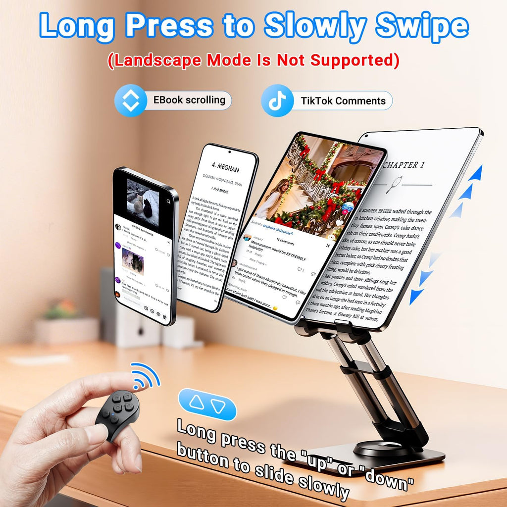 Tiktok Scrolling Ring Remote Control, Page Turner for Ipad Iphone Tablets | Wireless Camera Remote, Bluetooth Scrolling Ring for Tiktok Youtube Instagram Ios Android, Ergonomic Flexible Ring (Black)