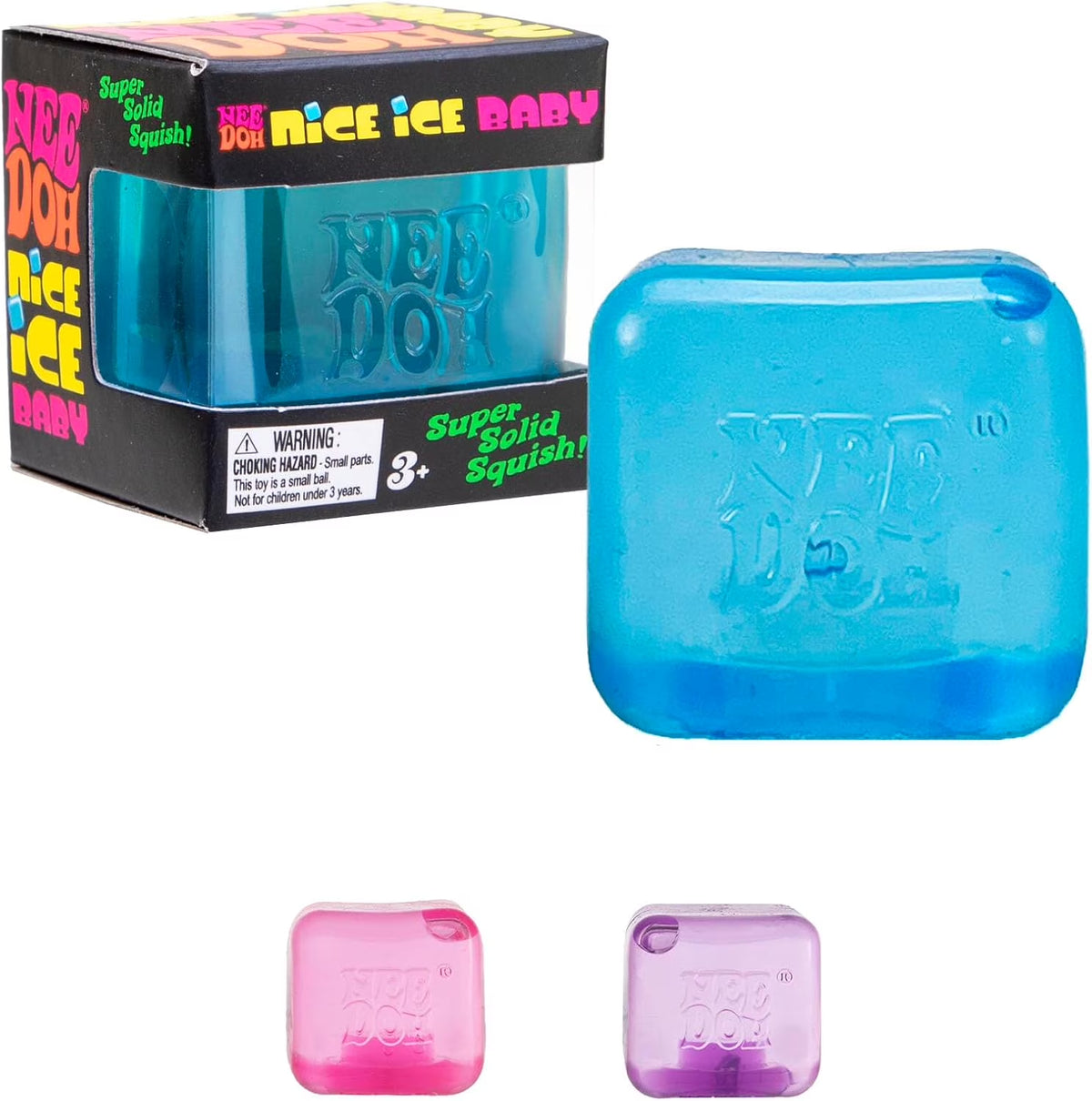 Schylling  Nice Ice Baby - Sensory Squeeze Toy - Single Mini Nice Cube in Assorted Colors - Ages 3+ (Pack of 1)
