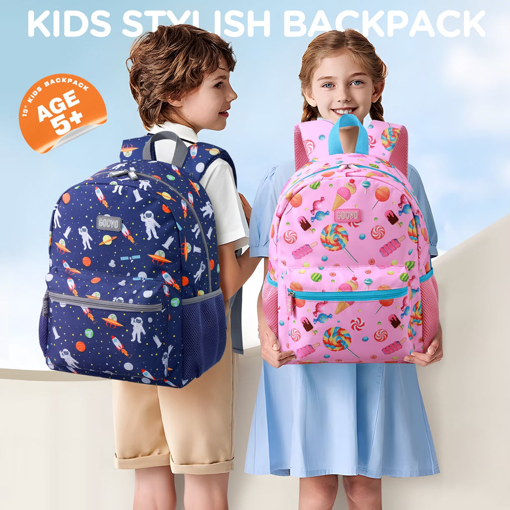 Kids Backpack for Girls, Waterproof Teens Bookbag Cute School Backpacks, Candy Pattern