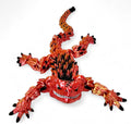 Stylish Articulated Armadillo Lizard - 3D Printed - Vibrant Hues, Calming Fidget Figurine for ADHD, Playful Reptile Model for Trendy Desks, Homes, Displays, Smooth Joint Movement (RED/GOLD IRONFLARE)