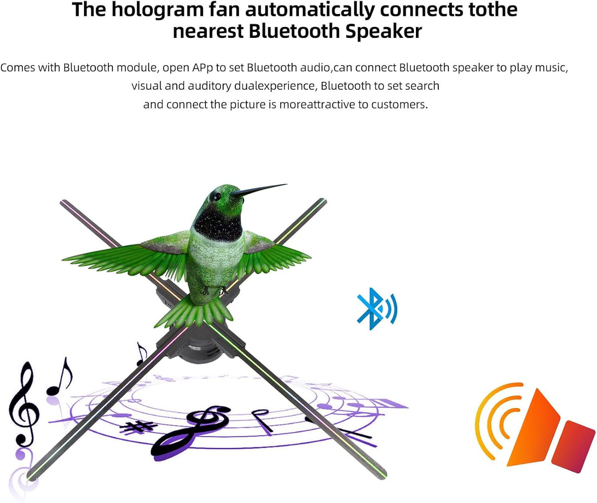 22 in 3D Hologram Fan with Wifi App and Remote & 1500 Videos | HD Holographic Projection 672 Leds,Bluetooth Audio,App Control,Display for Shops,Events,Bars,Offices,Halloween and Christmas