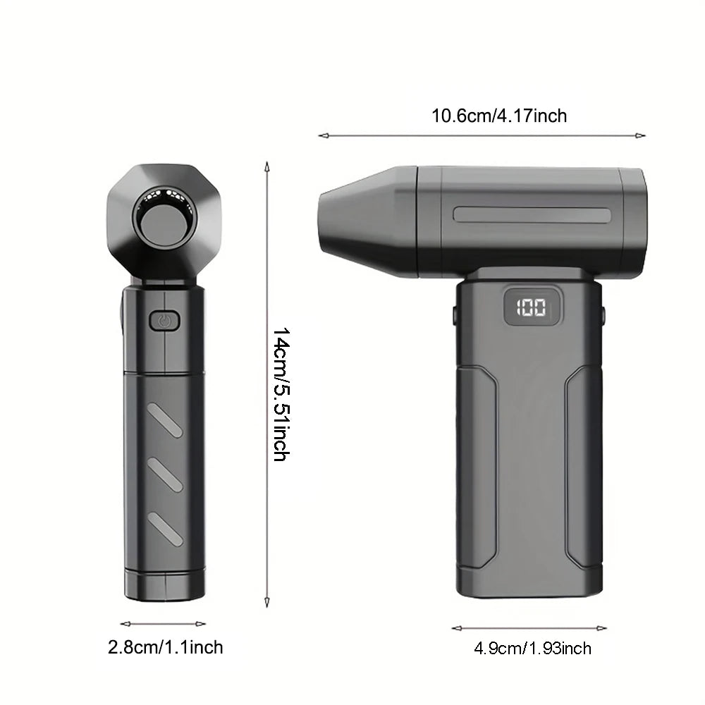 Electric Air Duster - Personal Cooling 3000Mah Rechargeable High Speed Cleaning Fan Outdoor Small Handheld Electronic Air Duster