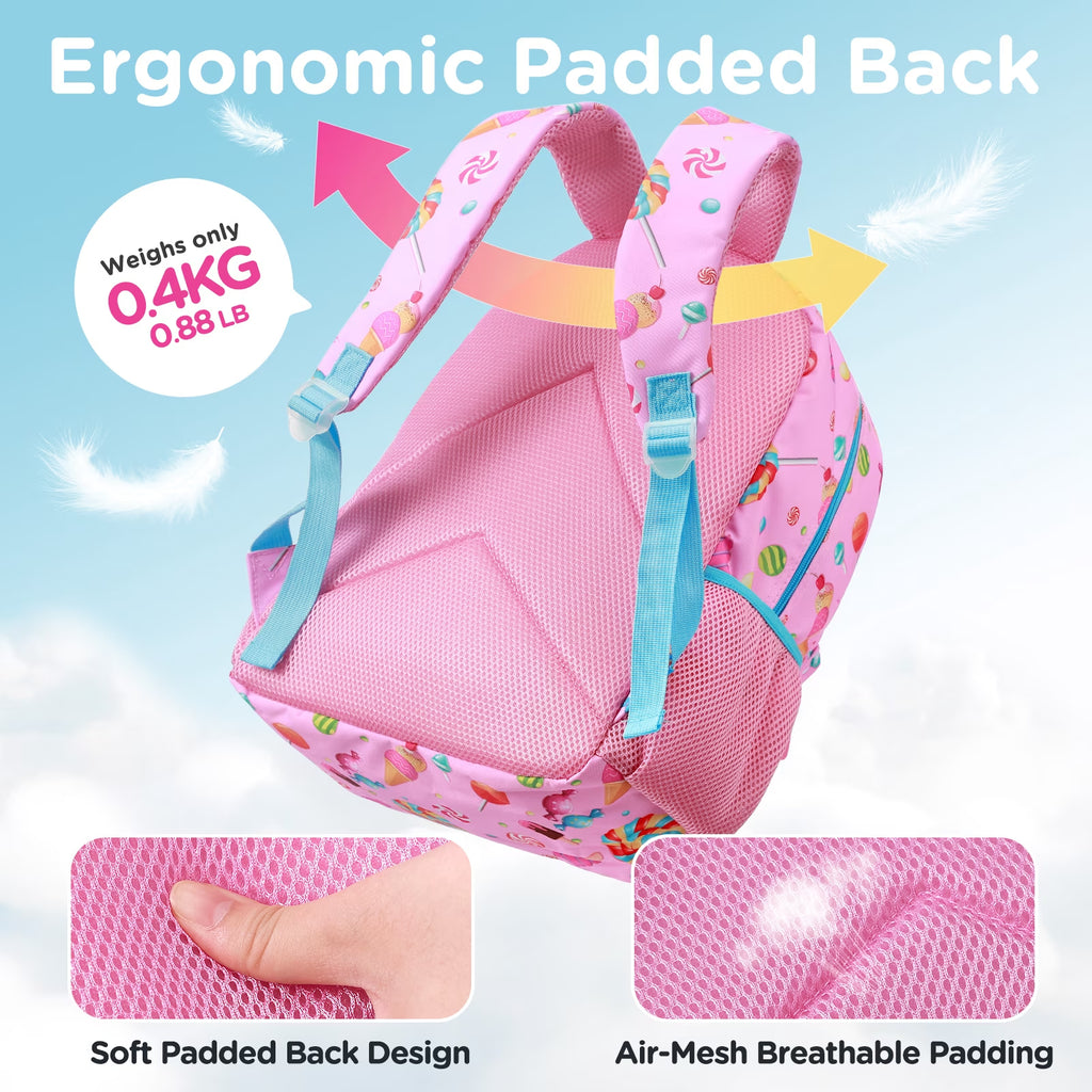Kids Backpack for Girls, Waterproof Teens Bookbag Cute School Backpacks, Candy Pattern