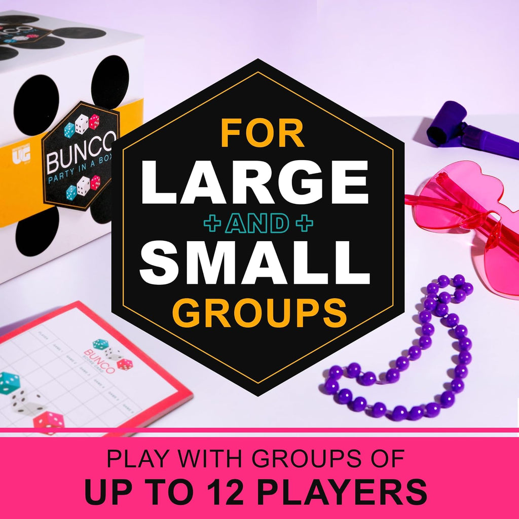 | Bunco Party in a Box Game, for Ladies Night with the Girls, Complete with Fuzzy Die! for 2 to 12 Players Ages 8 and Up, White