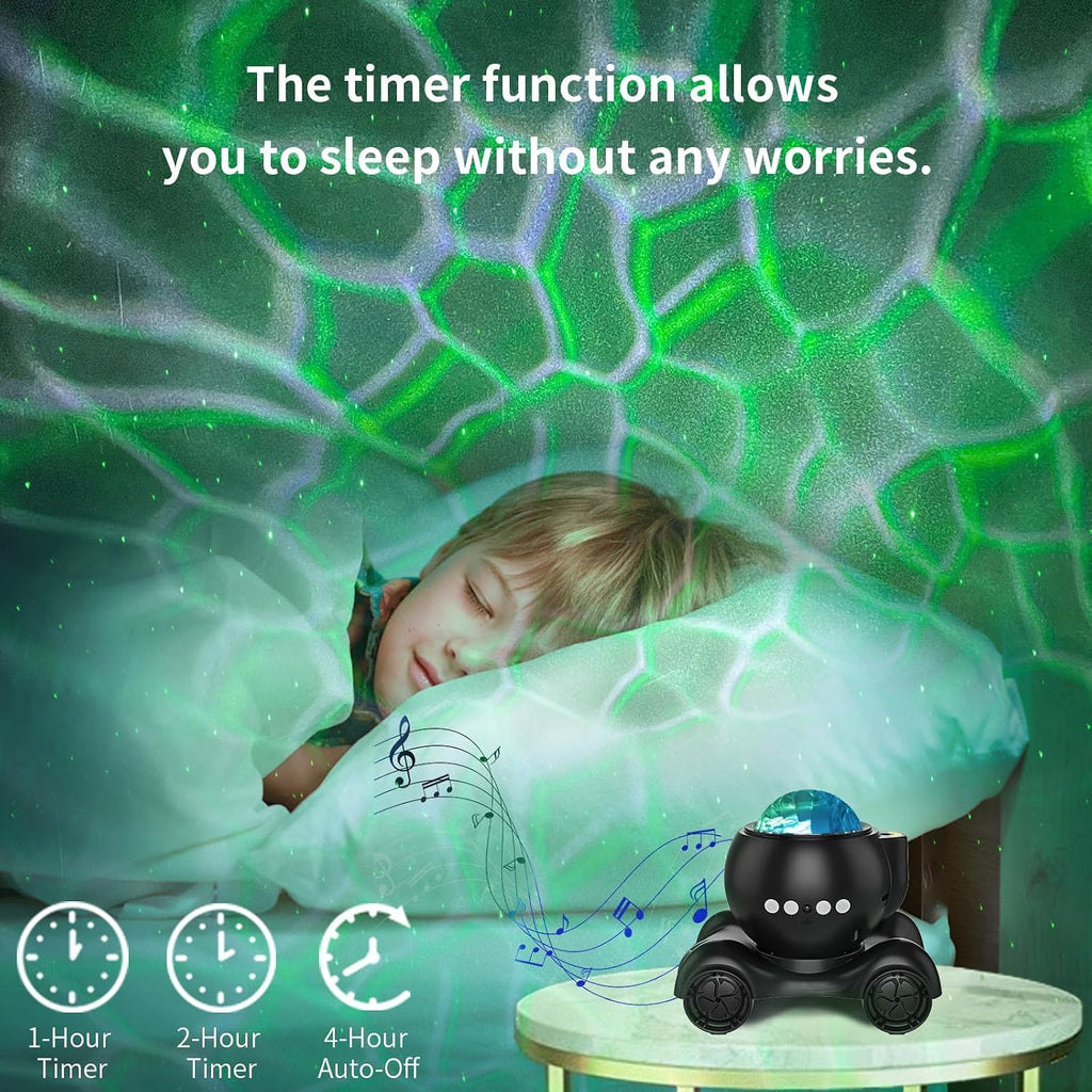 Galaxy Projector Night Light, Star Bluetooth Speaker, Solid Black | 33 Dynamic Light Effects, 8 Soothing White Noises, Remote Timer, 360° Adjustable Projection Angle, Ideal Gift, Home Decor