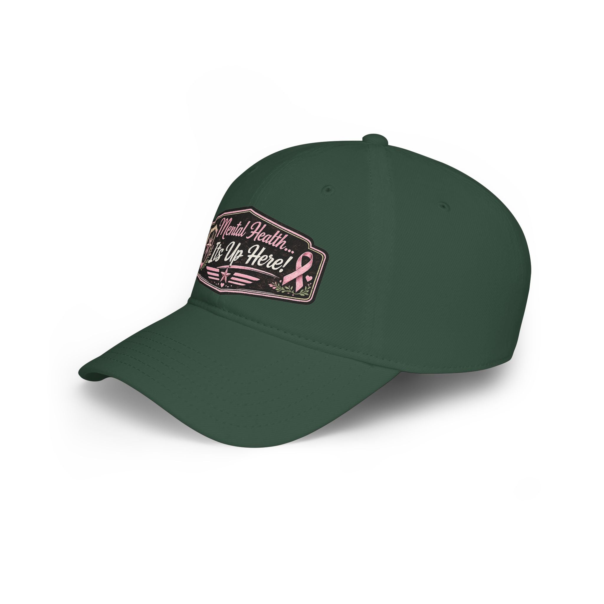 Mental Health It's Up Here Cap — Pink Ribbon Awareness Baseball Hat