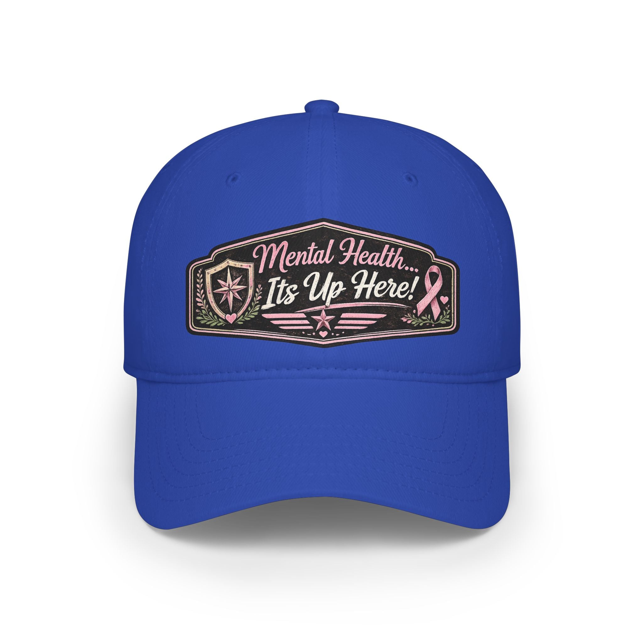 Mental Health It's Up Here Cap — Pink Ribbon Awareness Baseball Hat