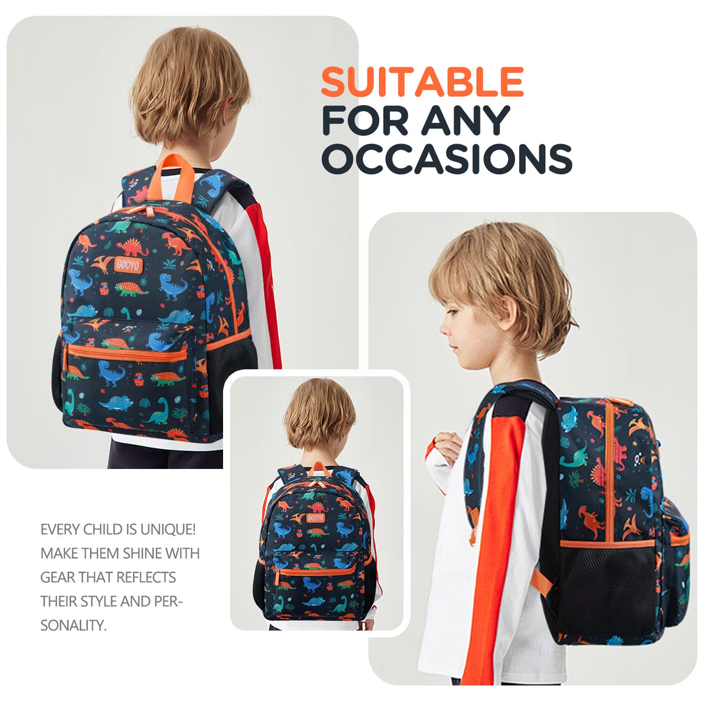 Kids Backpack for Boys, Dinosaur Waterproof Toddler Bookbag for Kids School Backpacks