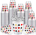 Casino Party Decorations Cups 50 Pack, Las Vegas Casino Cups 12 Oz Disposable Plastic Poker Cups with Playing Card Suits for Casino Game Night Party Supplies, Vegas Birthday Favors