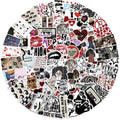 100Pcs Aesthetic Downtown Girls Stickers Pack, Aesthetic Holographic Stickers, Vinyl Waterproof Glitter Sticker, Cool Trendy Y2K Retro Sticker for Water Bottle Laptop Skateboard Party Supplies
