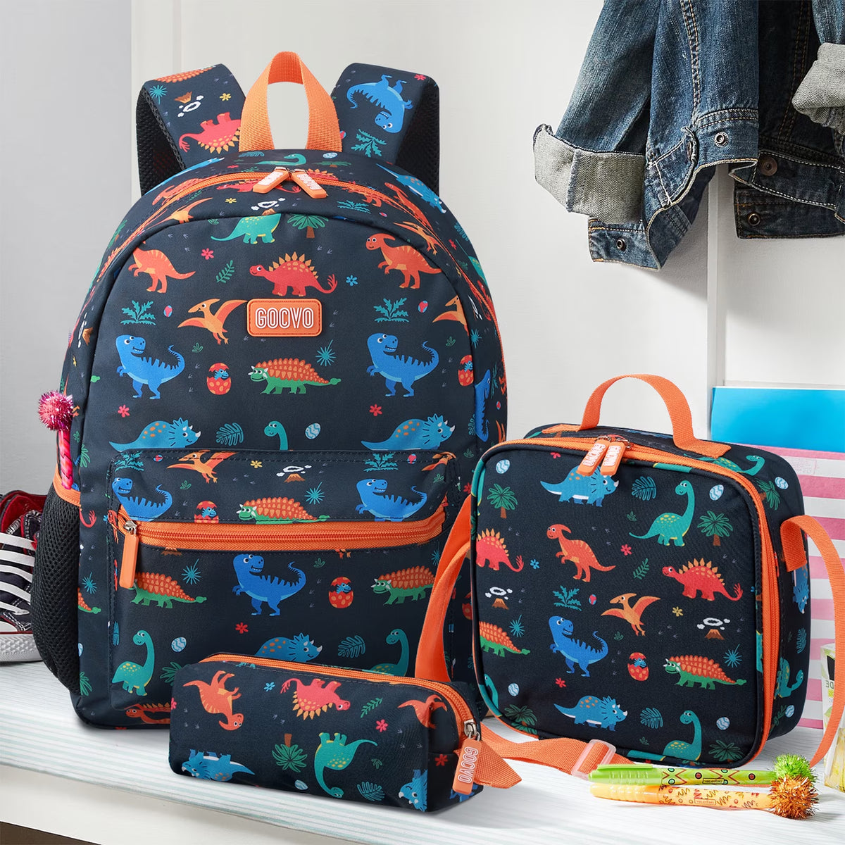 Kids Backpack for Boys, Dinosaur Waterproof Toddler Bookbag for Kids School Backpacks