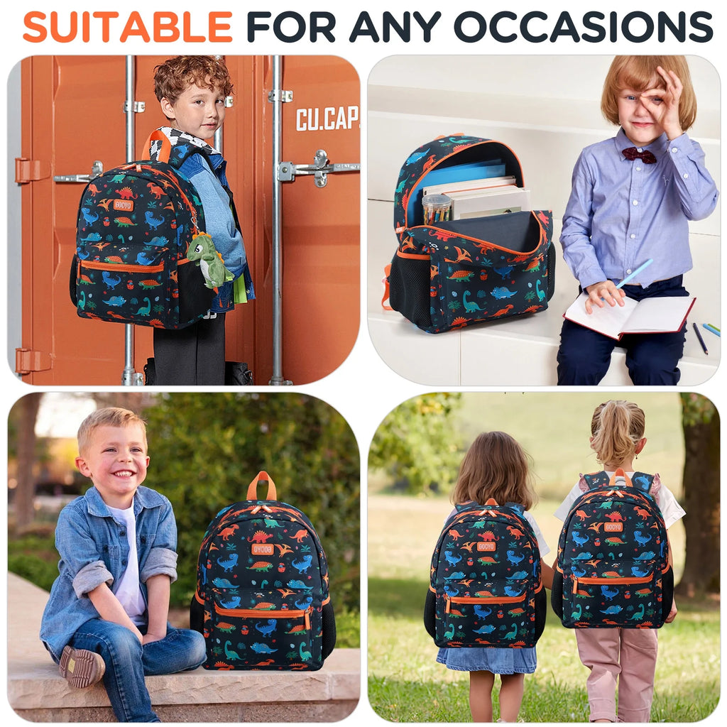 Kids Backpack for Boys, Dinosaur Waterproof Toddler Bookbag for Kids School Backpacks