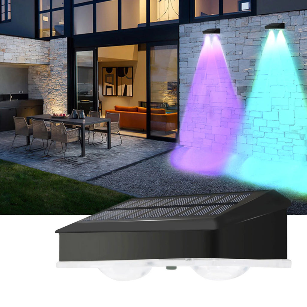 Qocolhg Solar Lights Outdoor Waterproof, Motion Sensor Wireless Solar Wall Light, Dusk to Dawn Outdoor Security Wall Lamps Fence Lights Solar Gutter Light for Corridor Balcony Courdyard Garage Patio