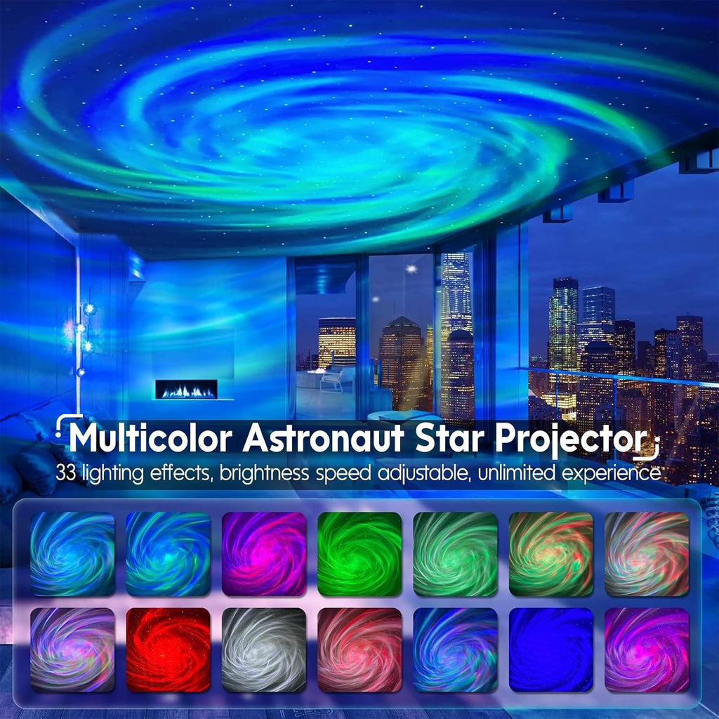 Astronaut Galaxy Star Projector, Night Light Projector for Kids | 33 Lighting Effects, Sound Activated, Remote Control, Auto-Off Timer, Room Decor Aesthetic, Gifts for Kids Adults Christmas