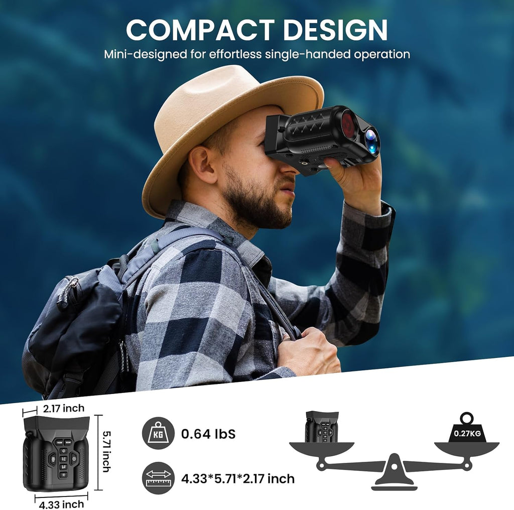 4K Night Vision Goggles for Adult,1000Ft View Range Night Vision Binoculars | Infrared Binoculars with 5000Mah Rechargeable Battery,16X Zoom,32Gb TF Card,Photo&Video Recording,Compact,Ideal Gifts for Men