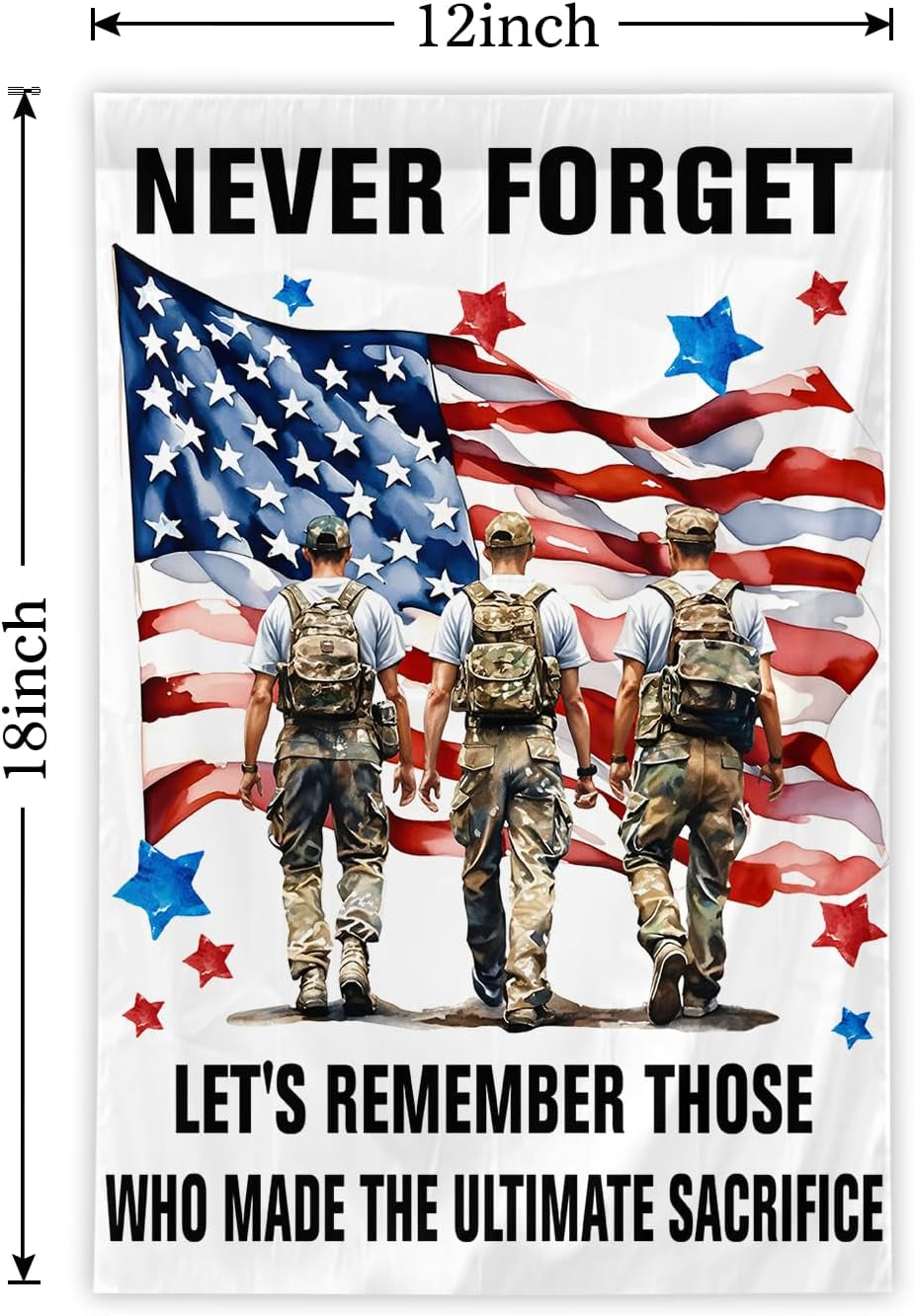 Memorial Day Flag Never Forget 911 Garden Flags Veteran Day Commemoration Day Outdoor Garden Decorative 12 X 18Inch