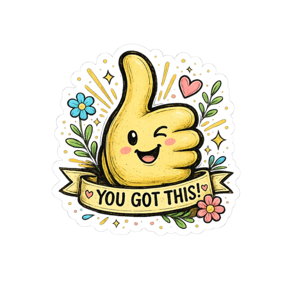 You Got This Thumbs-Up Sticker — Motivational Kiss-Cut Laptop & Water Bottle Decal