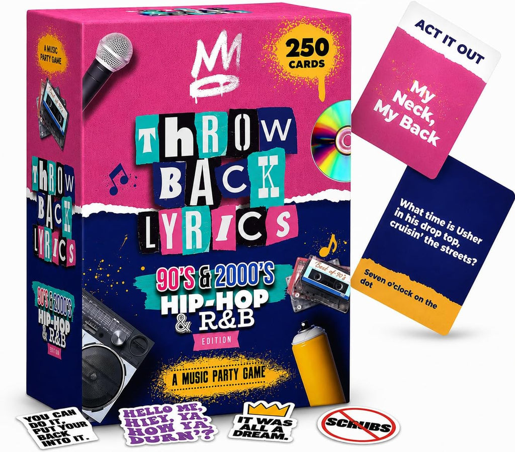 - 90S & 2000S Hip-Hop & R&B Music Trivia Card Game | 250 Cards, Playlist Included, Finish the Lyrics, Charades + Steal Cards | Adult Party Game for Game Night, Girls Night & Gifts