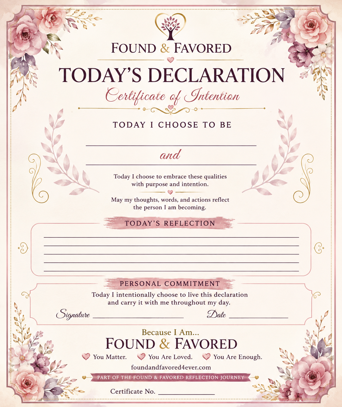 🌿 Today's Declaration Certificate
