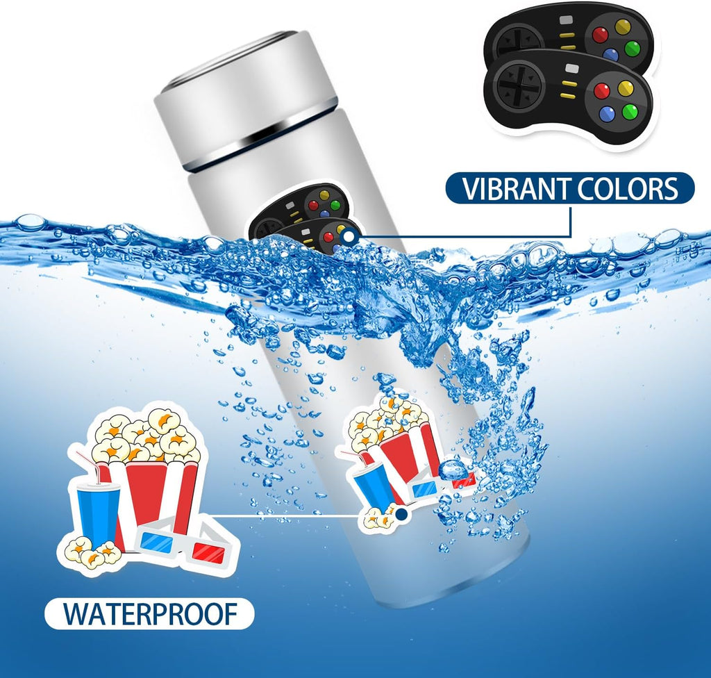 Game Night Stickers Game Night Party Favors Birthday Party Decorations Vinyl Waterproof Stickers for Water Bottle Laptop Luggage Helmet