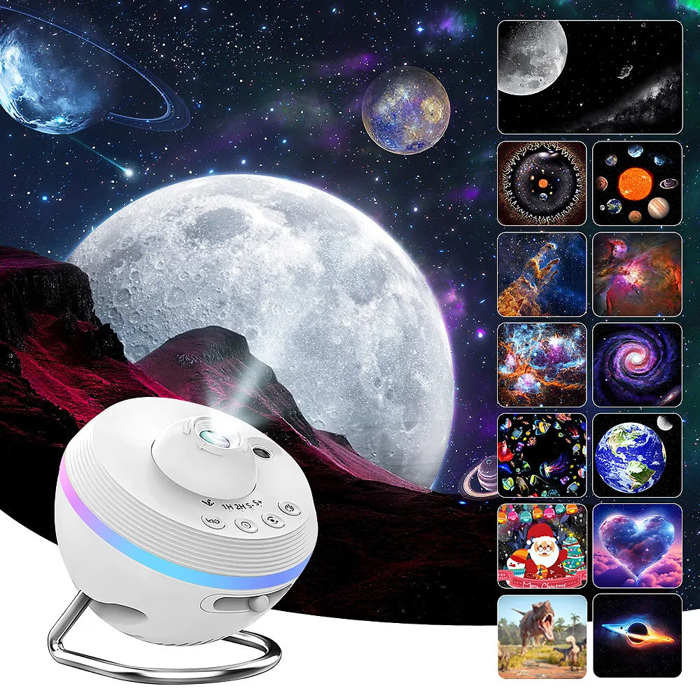 Galaxy Projector, 13 in 1 Meteor HD Planetarium Star Projector, 360° Rotating Extra-Large Area, Timed Starry Night Light for Bed